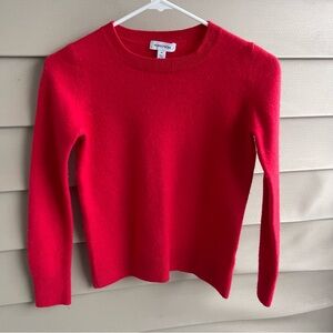 Nordstrom Womens 100%Cashmere Sweater Crew Neck Size XS Red Quiet Luxury Holiday